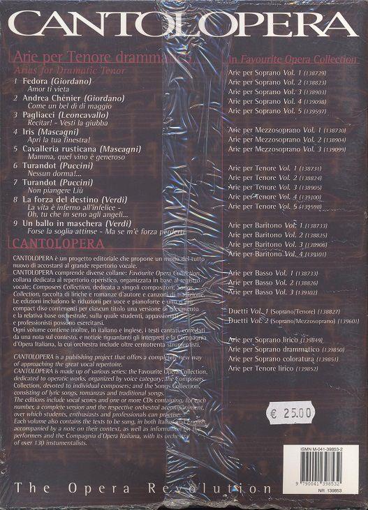 Cantolopera: Arie Per Tenore Drammatico Vol. 1 - pro zpěv a klavír
